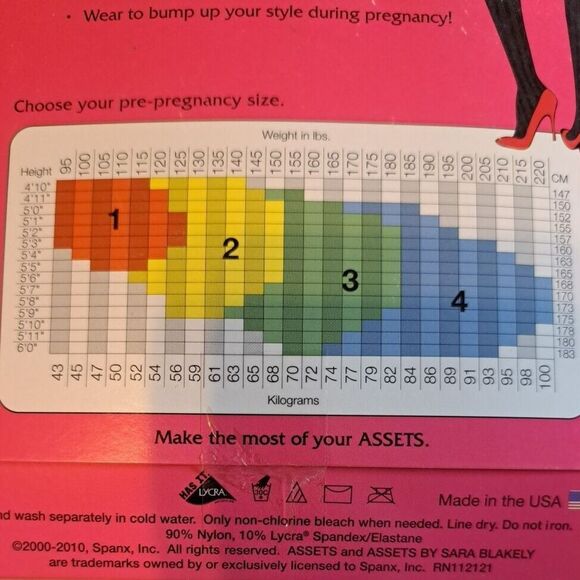 Spanx Assets Maternity Black Opaque Stripe Tights Marvelous Mama Sz 3 - Picture 3 of 3